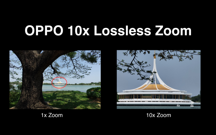 OPPO 10x lossless zoom ซูม 10 เท่า