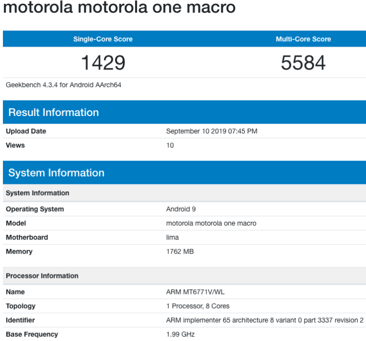 Motorola One Macro