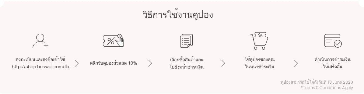 คูปอง ส่วนลด โปรโมชัน HUAWEI Online Store