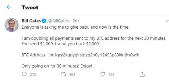 Bill Gates Twitter Hacked