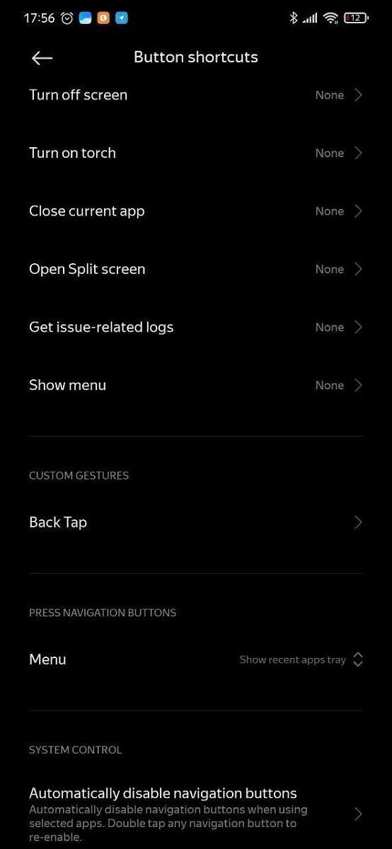 Back Tap MIUI 12