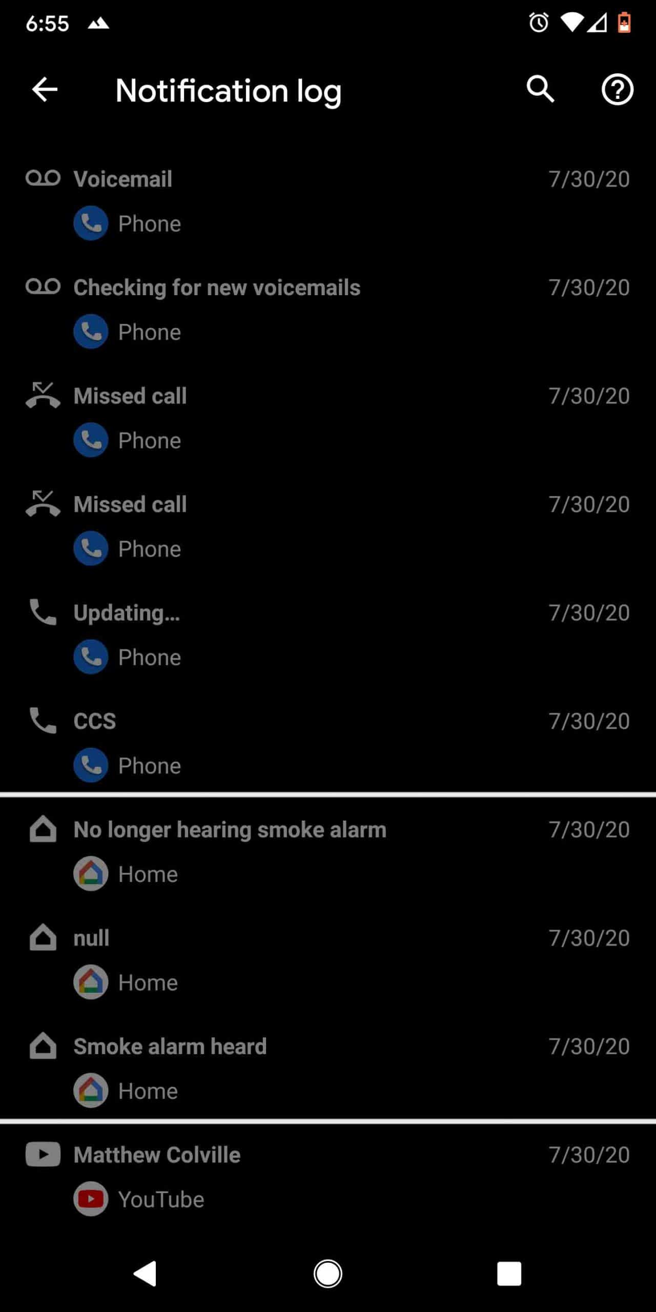 Google Home Log