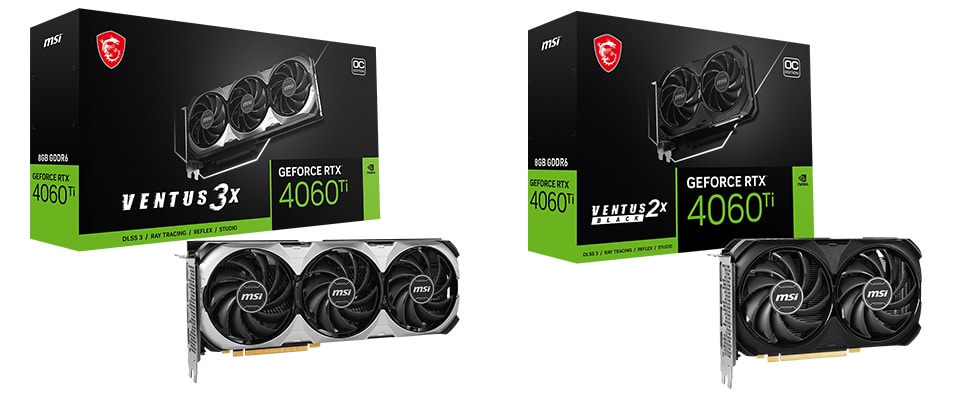 MSI NVIDIA GeForce RTX 4060 VENTUS 3X และ VENTUS 2X BLACK