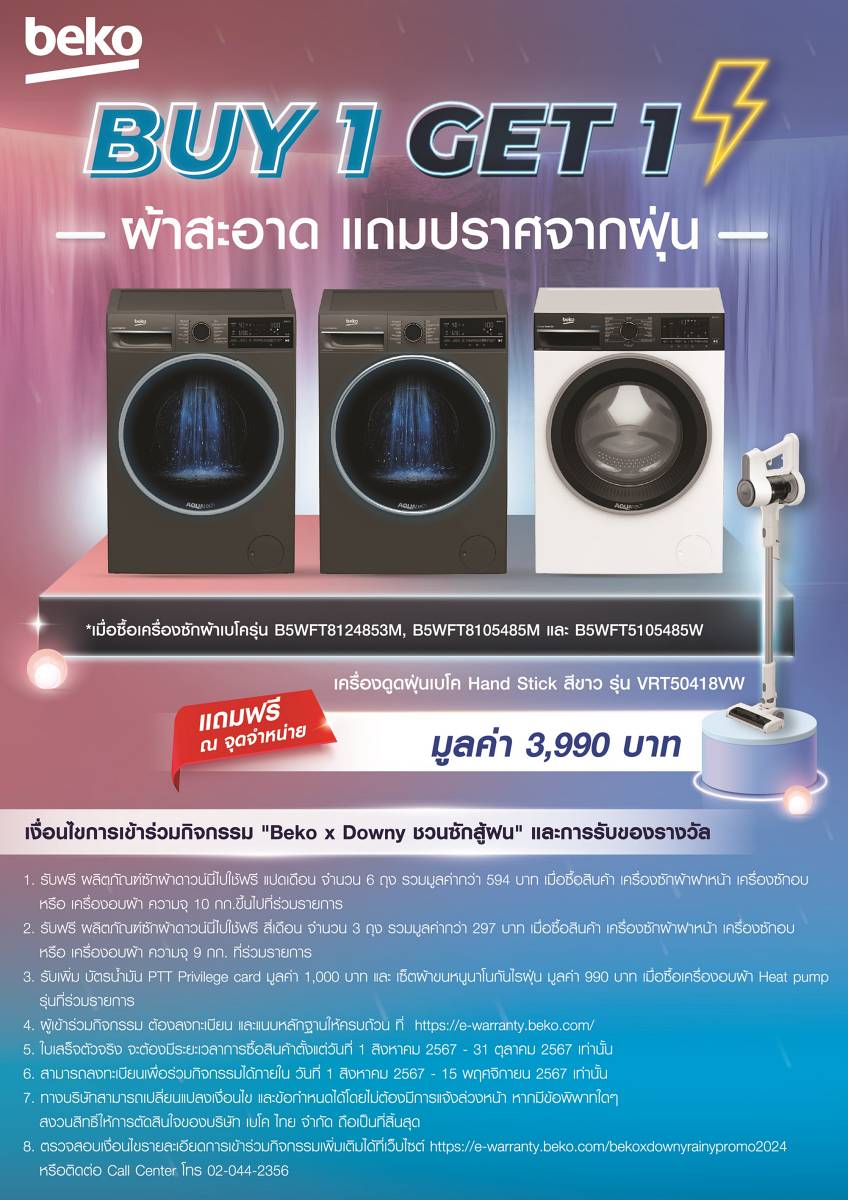 เบโค (BEKO) แนะนำ 4 เทคนิค วิธีขจัดกลิ่นอับ ซักผ้าหน้าฝน ตากผ้าในร่ม