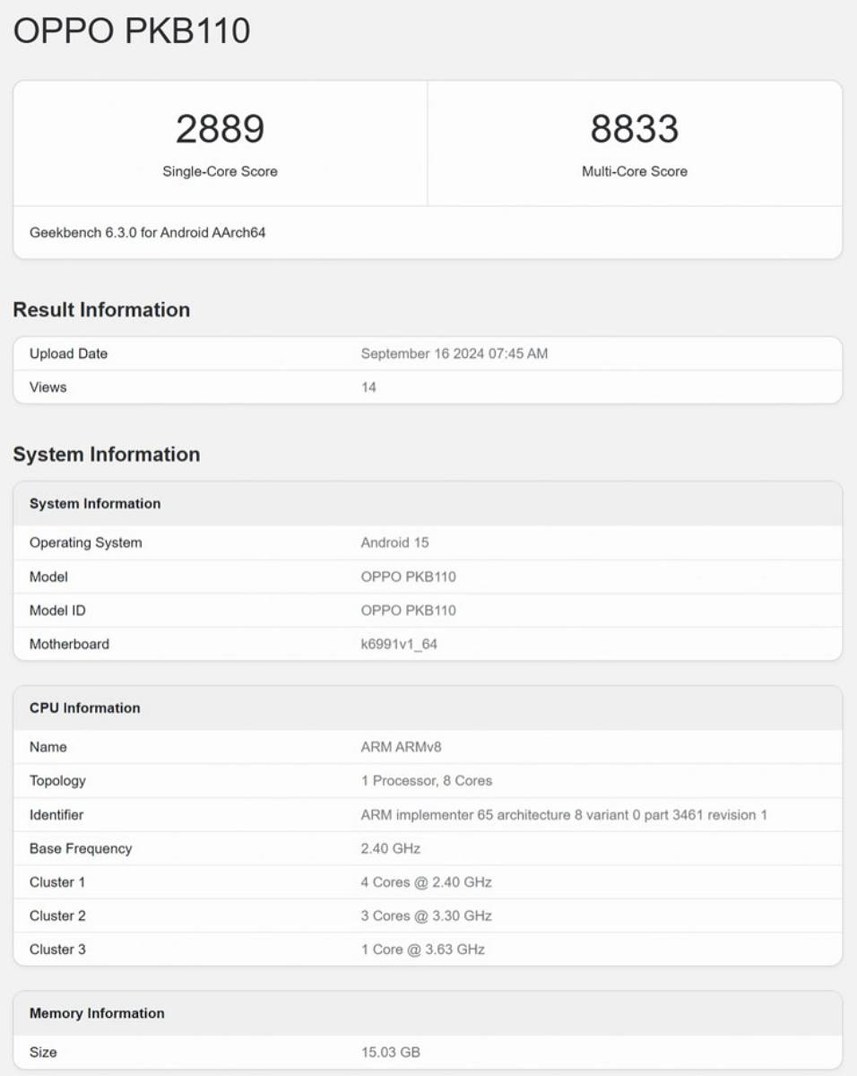 Dimensity 9400 GeekBench